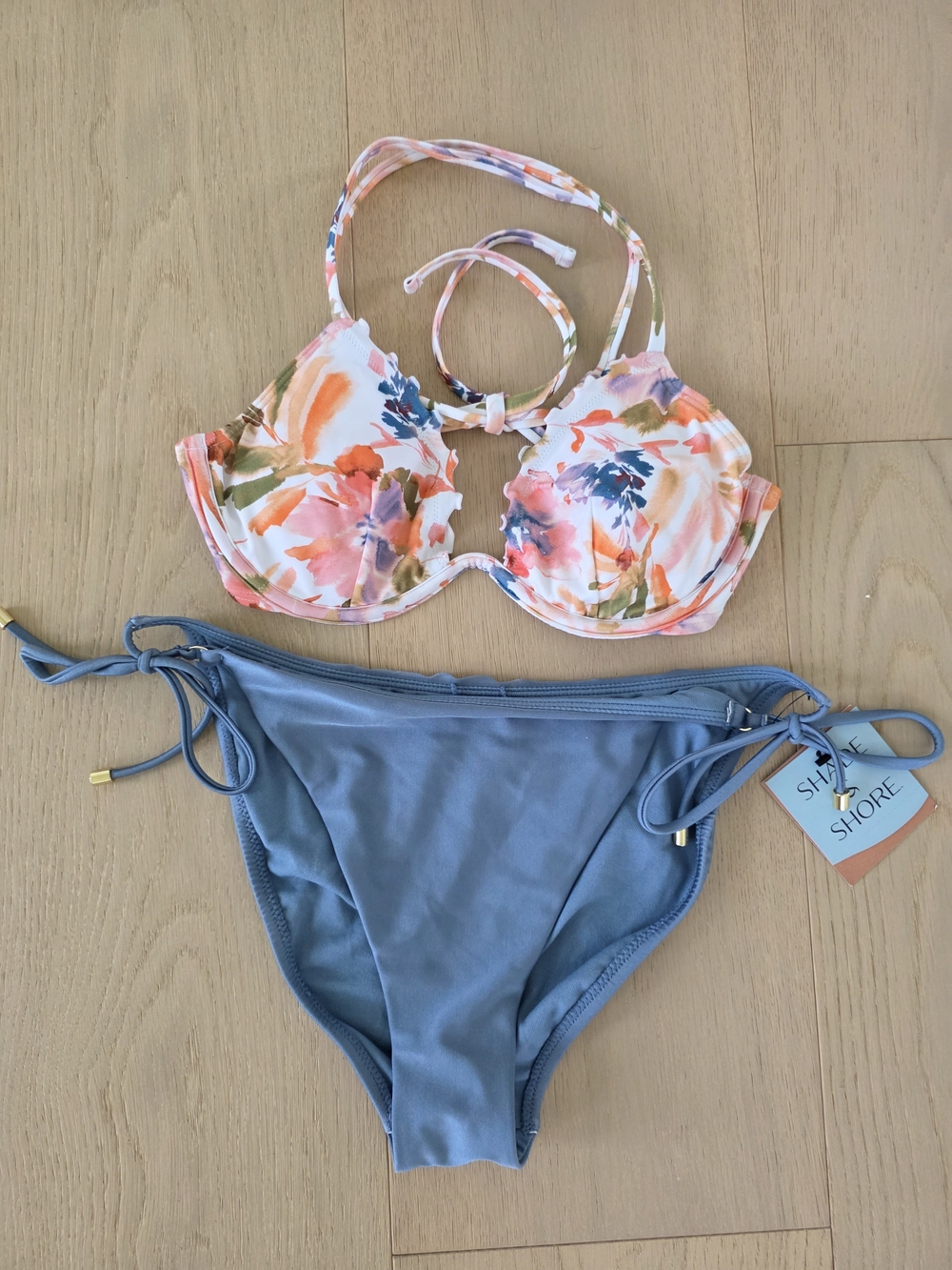 Shade & Shore Dusty Blue Bikini Top